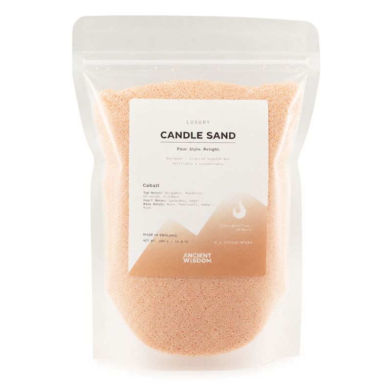 Illatos gyertya homok - Taupe narancs - kobaltkék - 300g