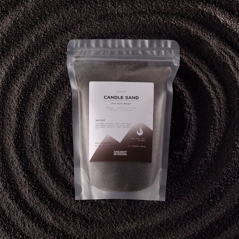 Illatosított gyertya homok - Fekete - Lelkes - 300 g
