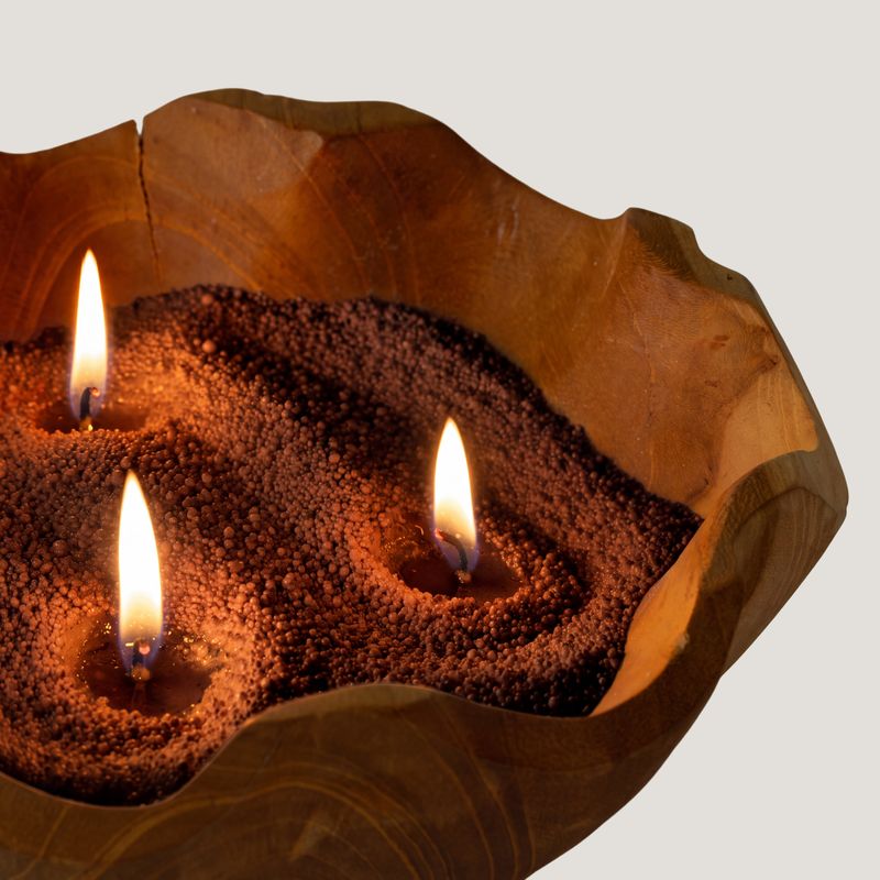 illatosított gyertya homok - Mocha barna - Vörös Kristály - 300 g