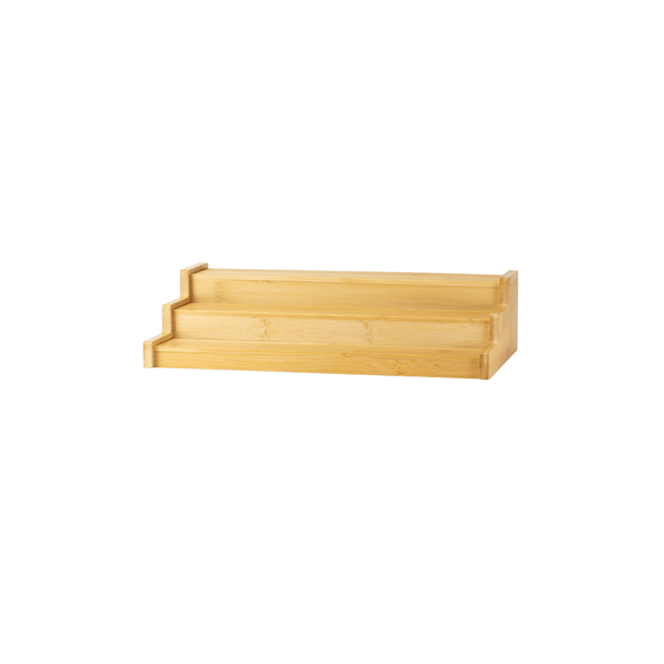 Bambusz bemutatóállvány - 3 szintes - 35x8,5x22 cm (62 cm-ig bővíthető)