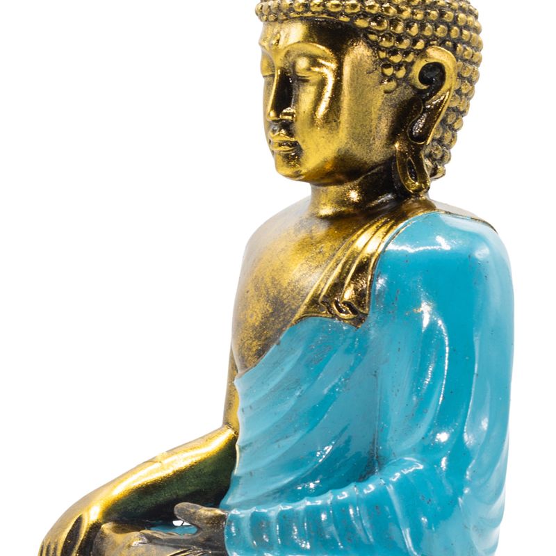 Türkiz és arany Buddha - Extra Nagy 30 cm - Földérintés (Megvilágosodás)
