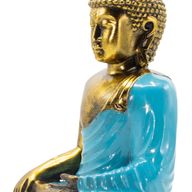 Türkiz és arany Buddha - Extra Nagy 30 cm - Földérintés (Megvilágosodás)
