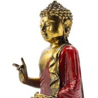 Piros és arany Buddha - Extra nagy 30 cm - Abhaya Mudra (Nincs félelem)