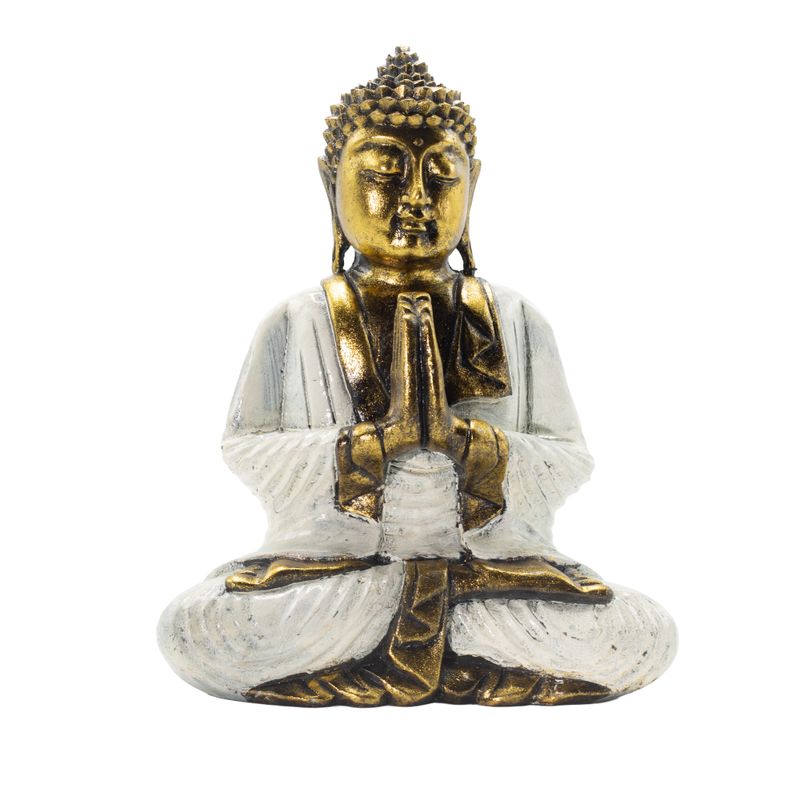Fehér és arany Buddha - Extra nagy 30 cm - Namaste (Üdvözlet)