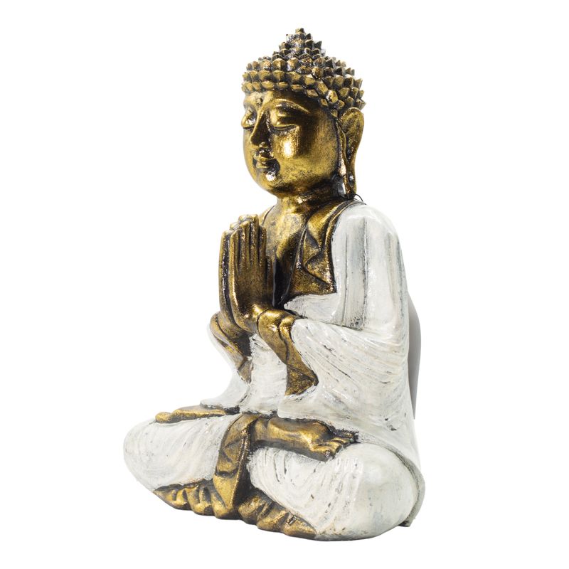 Fehér és arany Buddha - Extra nagy 30 cm - Namaste (Üdvözlet)