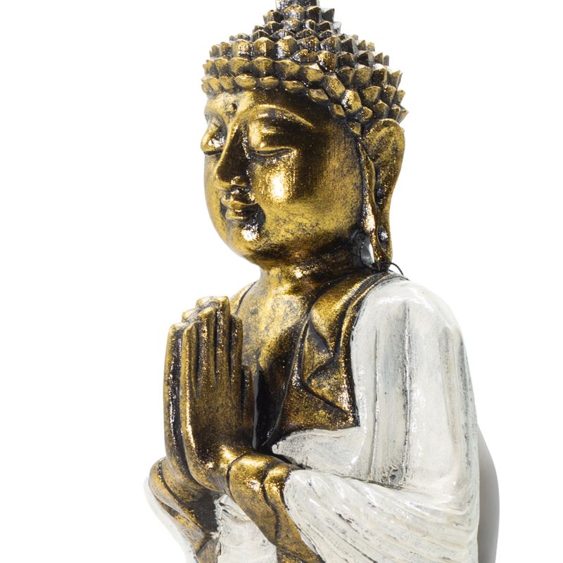 Fehér és arany Buddha - Extra nagy 30 cm - Namaste (Üdvözlet)