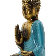 Kékeszöld és arany Buddha - Extra nagy 40 cm - Vitarka Mudra (Bölcsesség)