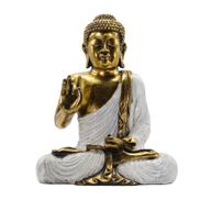 Fehér és arany Buddha - Extra Nagy 40 cm - Abhaya Mudra (Nincs félelem)