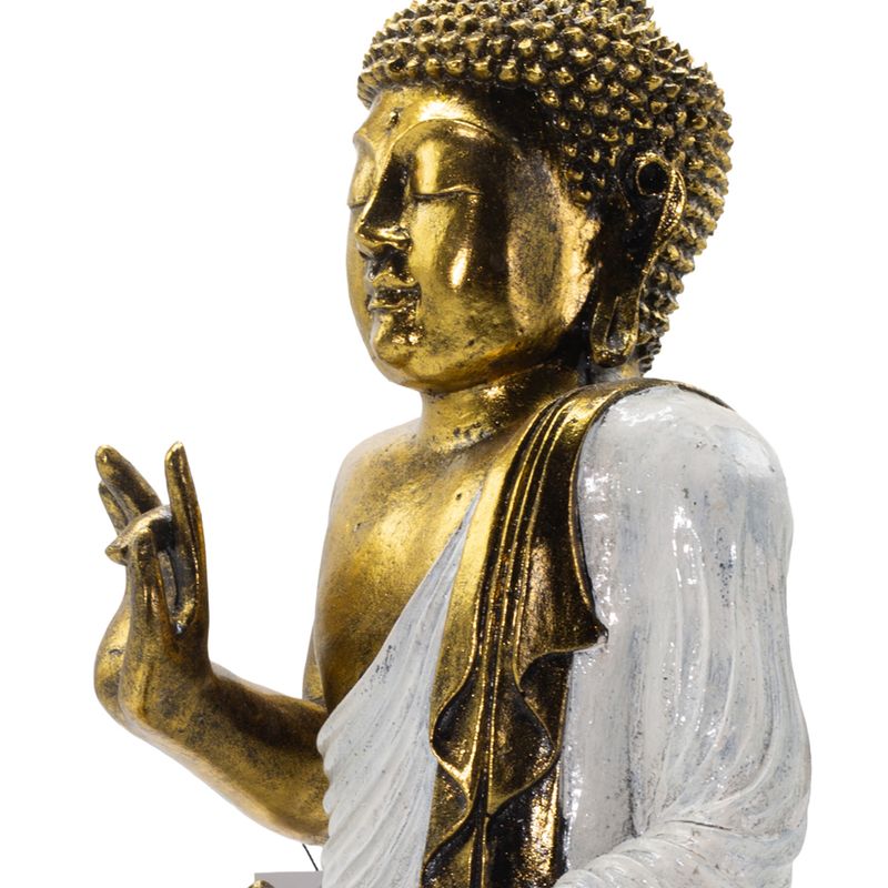 Fehér és arany Buddha - Extra Nagy 40 cm - Abhaya Mudra (Nincs félelem)
