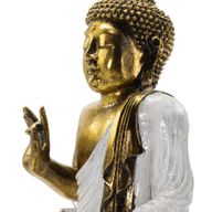 Fehér és arany Buddha - Extra Nagy 40 cm - Abhaya Mudra (Nincs félelem)