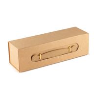 Összecsukható ajándékdoboz - boros doboz alakú (33.5x10x10.5cm) - barna kraft