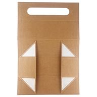 Összecsukható ajándékdoboz - boros doboz alakú (33.5x10x10.5cm) - barna kraft