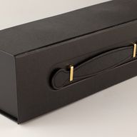 Összecsukható ajándékdoboz - boros doboz alakú (33,5×10×10,5 cm) - Fekete