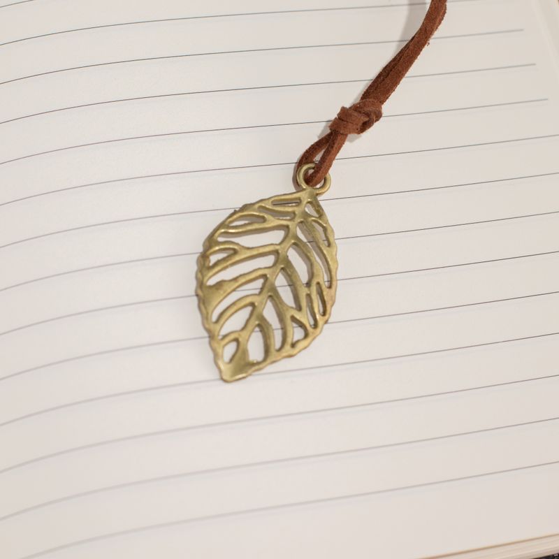Célkitűző jegyzetfüzet - LCD-törlő képernyő - Fekete bőrhatás - Bronzlevél - 80 levél