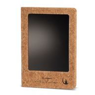 Szándék jegyzetfüzet - LCD-törlő képernyő - parafa bőrhatású - sárgaréz levél - 80 oldal