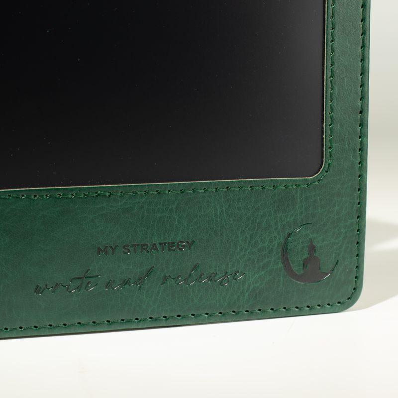 A5 Szándék jegyzetfüzet - LCD törölhető képernyő - Zöld bőrhatás - 80 lap