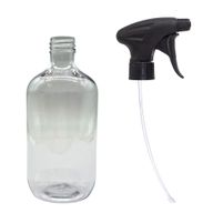 500 ml-es átlátszó műanyag Boston flakon szórófejjel, 28 mm