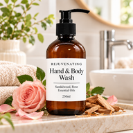 White Label szantálfa és rózsa kéz- és testmosó 250ml