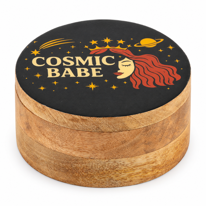 Kerek zománcozott doboz - Cosmic Babe