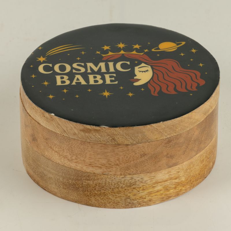 Kerek zománcozott doboz - Cosmic Babe