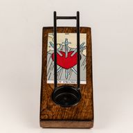 Nagy zománcozott zsályacsomó-égető tartó - 3 of Swords