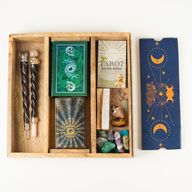 Kék holdfázis tarot tálca kártyatartóval