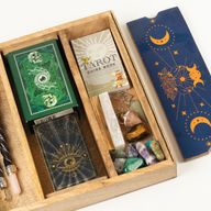Kék holdfázis tarot tálca kártyatartóval