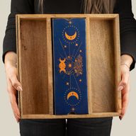 Kék holdfázis tarot tálca kártyatartóval