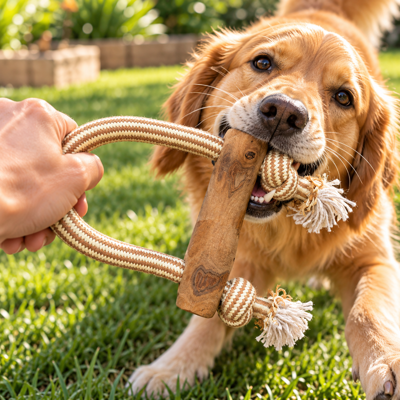 PAW Toys - Kávéfa rágójáték - Hurok és húzóka