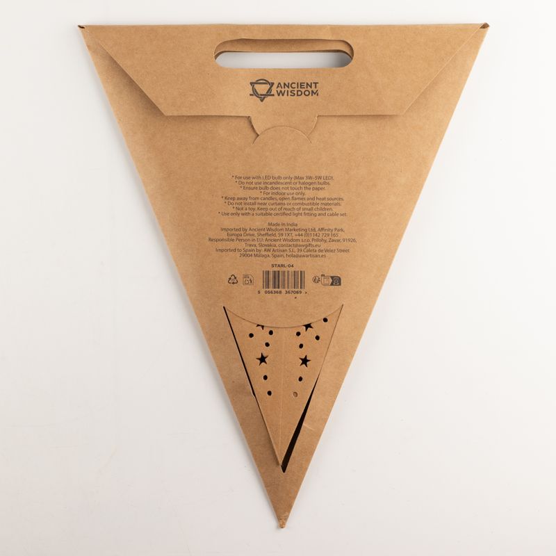 Csillag lámpa - Természetes barna - Hétágú - 60cm