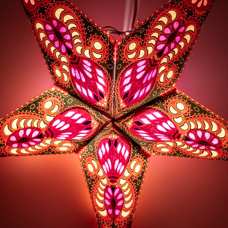 Csillaglámpa - Fire Festival ötágú - 60cm