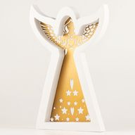 Mangófa angyal - Fehérre meszelt, kivágott vasdíszítéssel - 39cm