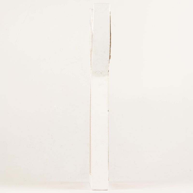 Mangófa angyal - Fehérre meszelt, kivágott vasdíszítéssel - 39cm