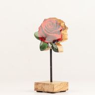 Fából készült cserepes növény - Mini szimpla rózsa