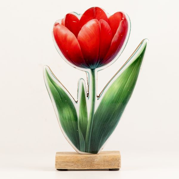 Fából készült cserepes növény - Nagy tulipán