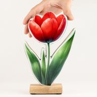 Fából készült cserepes növény - Nagy tulipán