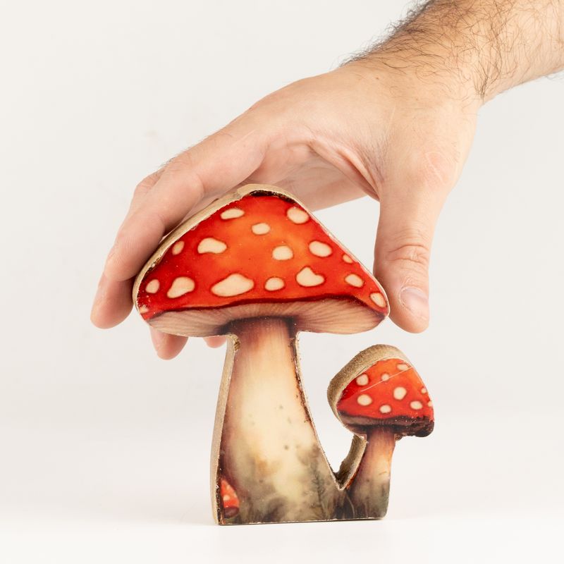 Fából készült szobanövény - Mini piros kalapos gomba