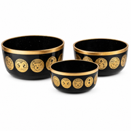 Fekete Zodiákus tálak - 3 darabos szett - 15cm 19cm 20cm