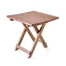 Négyzet kisasztal újrahasznosított fából - 50x50cm