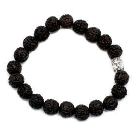 6x Rudraksha Mala Karkötő - Sötét