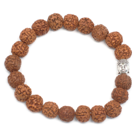 6x Rudraksha Mala Karkötő - Barna