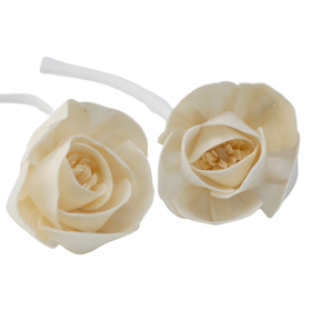12x Természetes Diffúzor Virág - Nagy Rózsa Gyapot Zsinórral