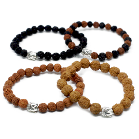 12x Mix Rudraksha Buddha Karkötő