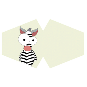 3x Újra Használható Szájmaszk- Bolondos Zebra (Gyermek)