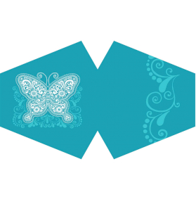 3x Újra Használható Szájmaszk- Kék Pillangók (Felnőtt)