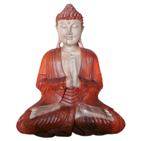 Kézműves Buddha Szobor-Üdvözlő-40cm