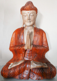 Kézműves Buddha Szobor-Üdvözlő-30cm