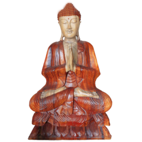Kézműves Buddha Szobor-Üdvözlő-80cm