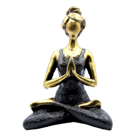 Yoga Lady Szobrocska -  Bronz & Fekete 24cm