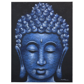 Buddha Festmény - Kék Brokát Hatás